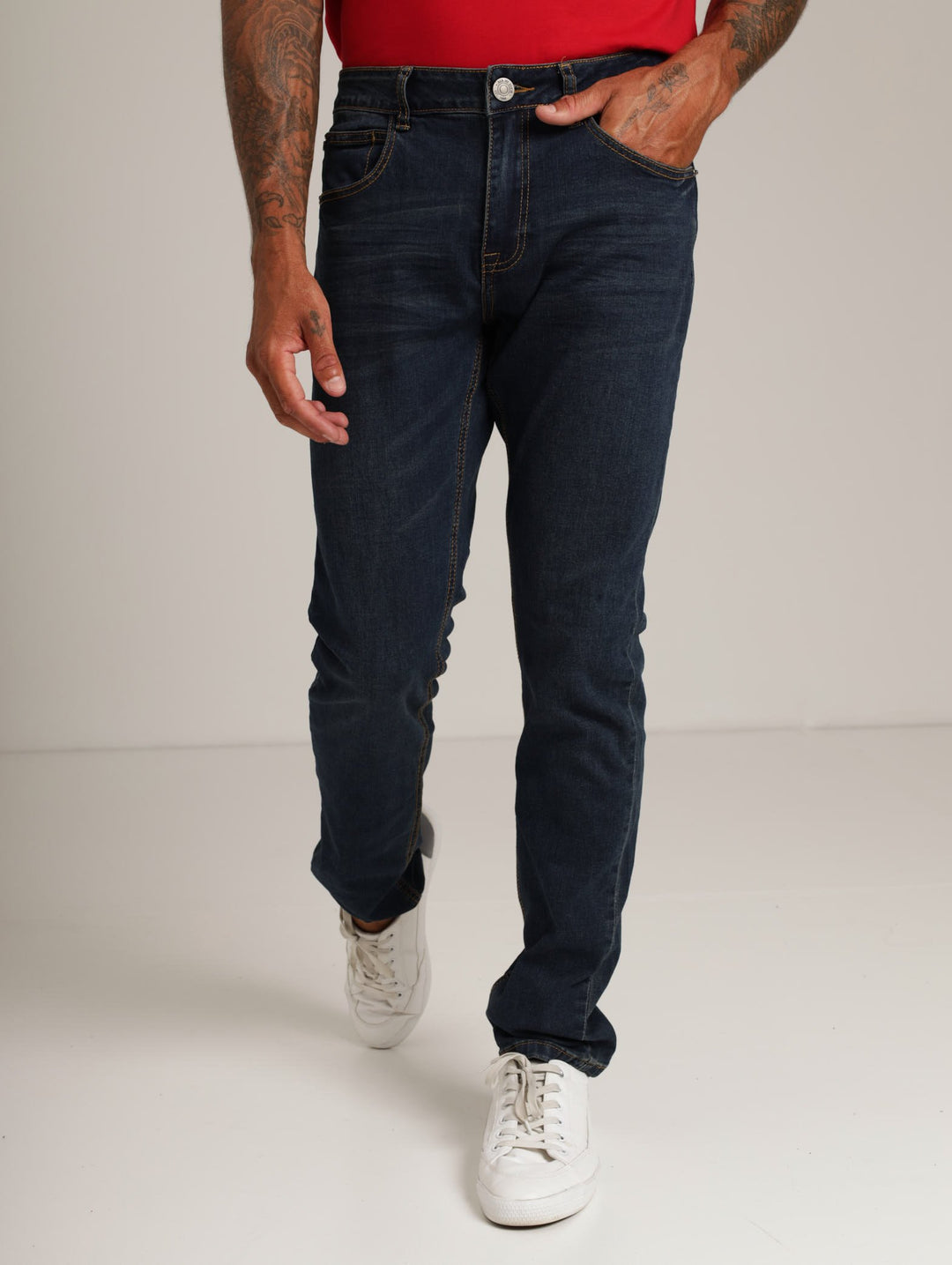 Men's Skinny Teastain Denim Jean - Tea Stain