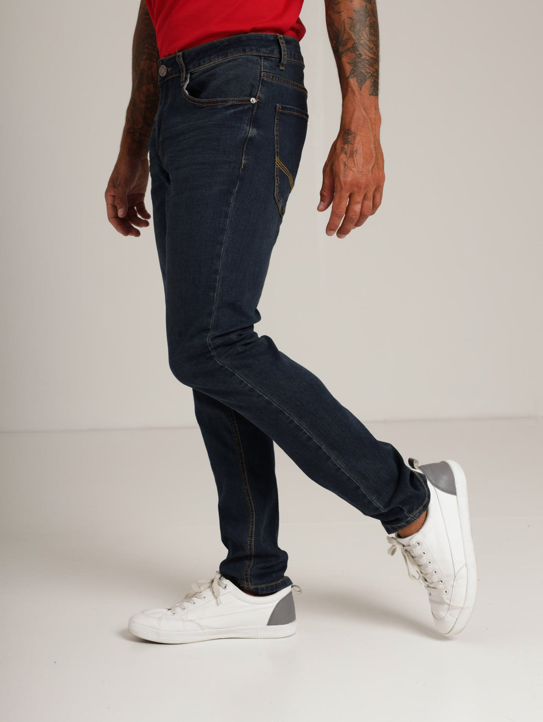 Men's Skinny Teastain Denim Jean - Tea Stain