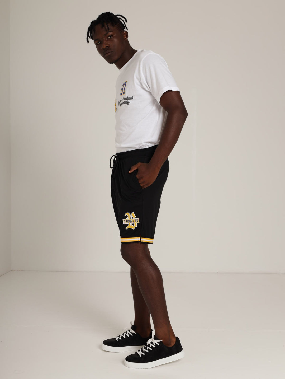 Mens's Basketball Short - Black/White