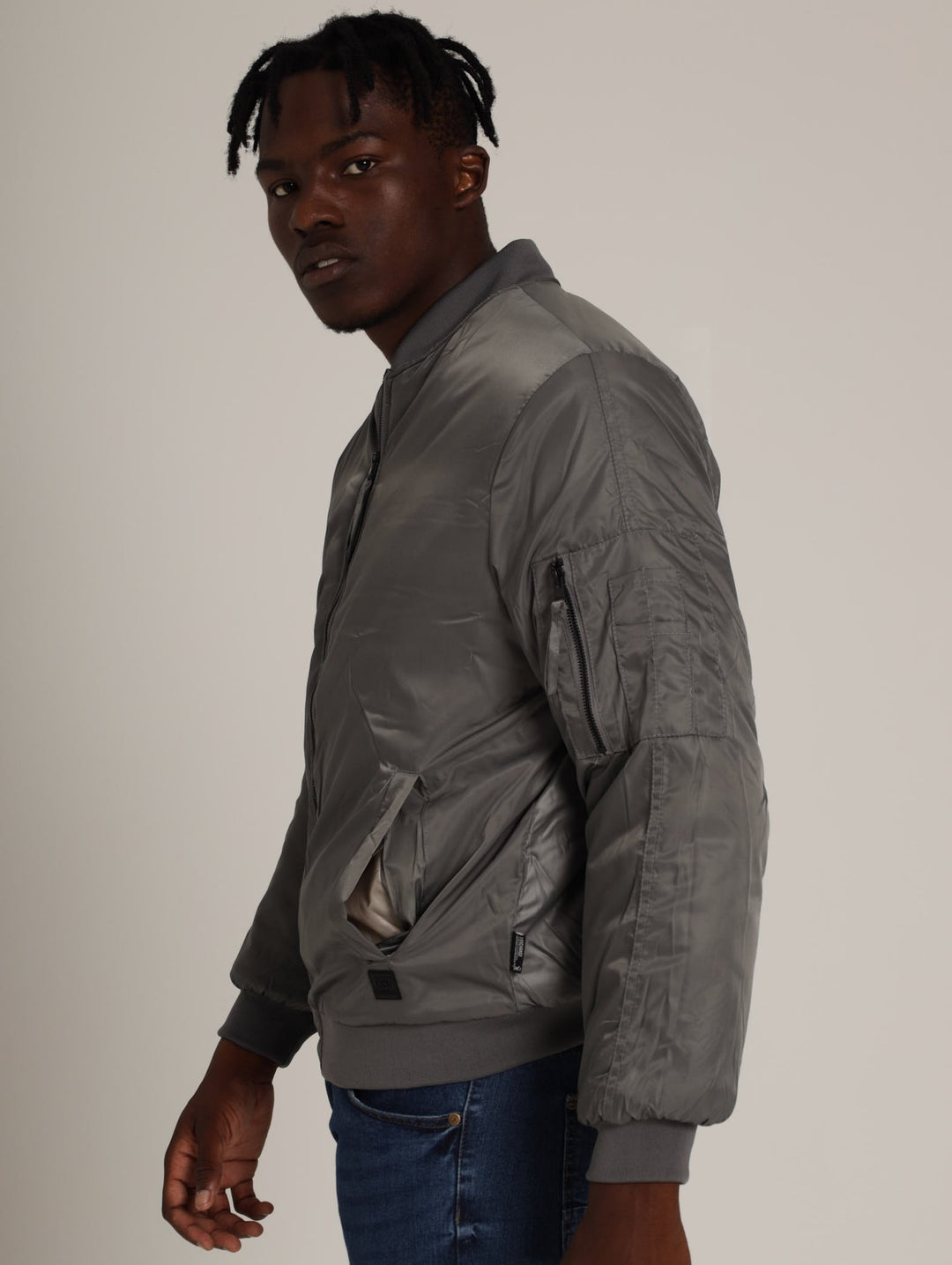 Mens Men's Bomber Jacket Dark Grey – Edgars