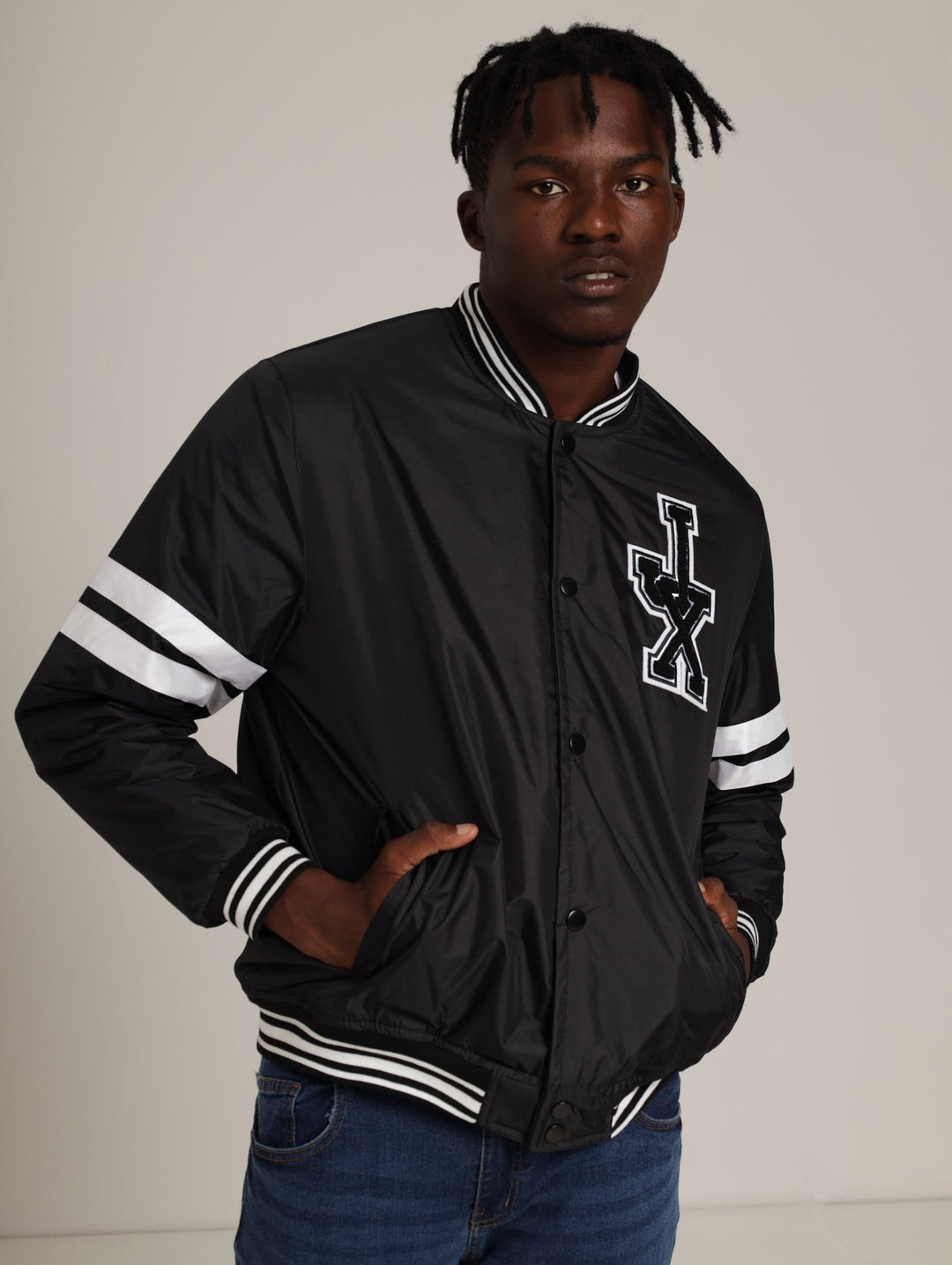 Men's Varsity Jacket - Black