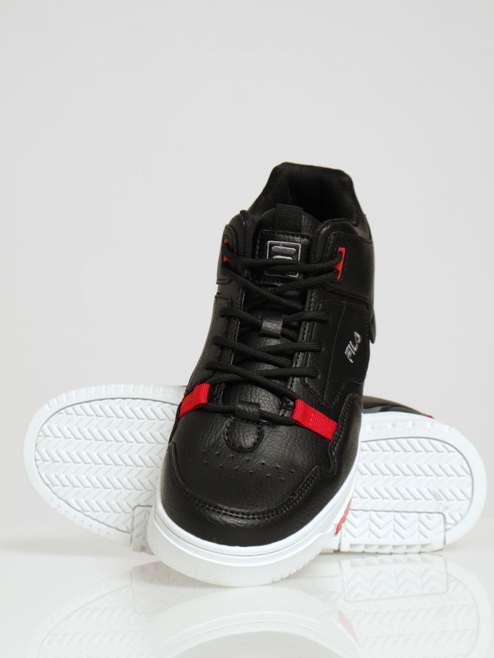 Bennett Trim Detail Lace Up High Sneaker - Black