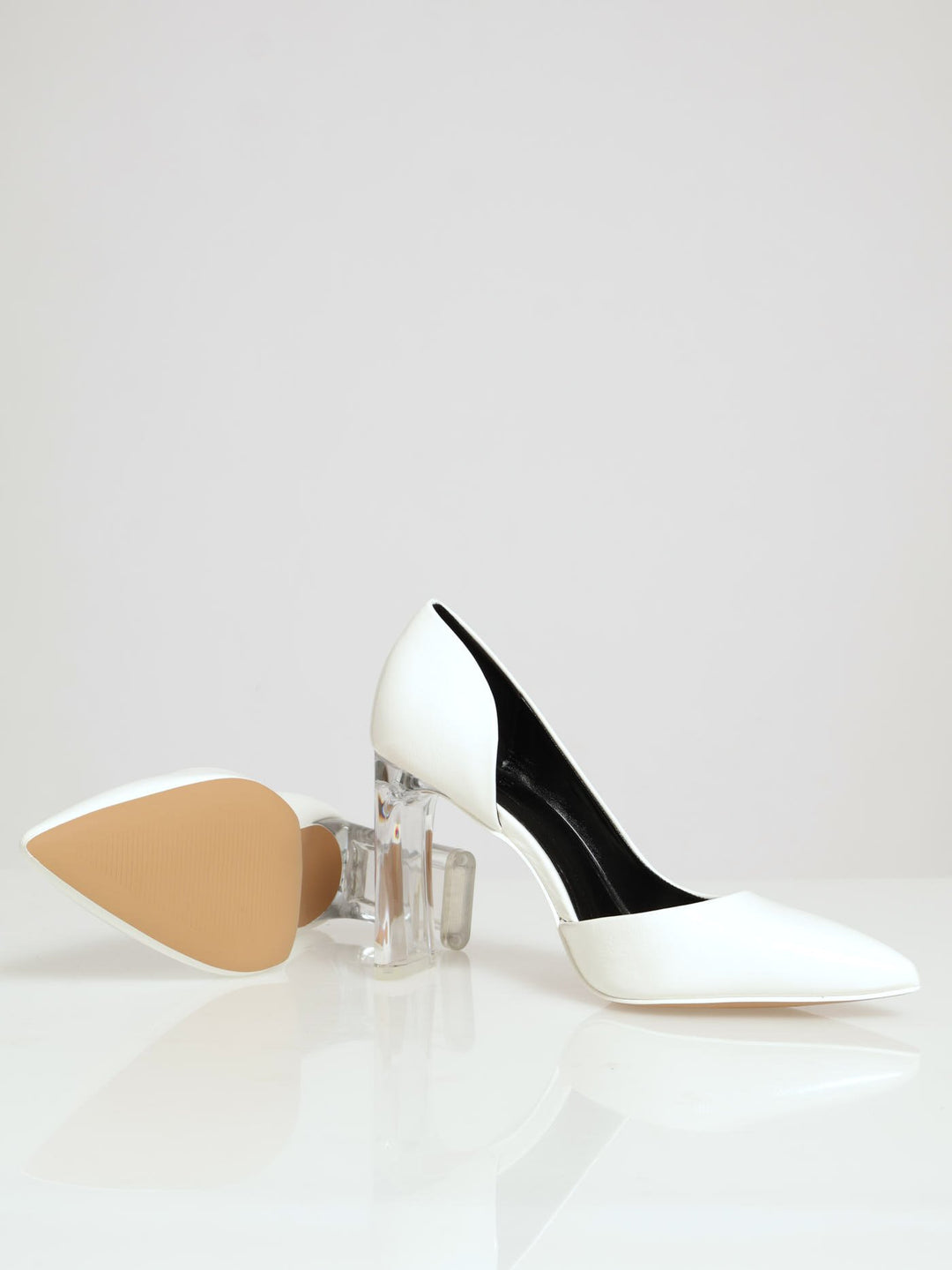 Kimberli Open Waist Court Heel - White