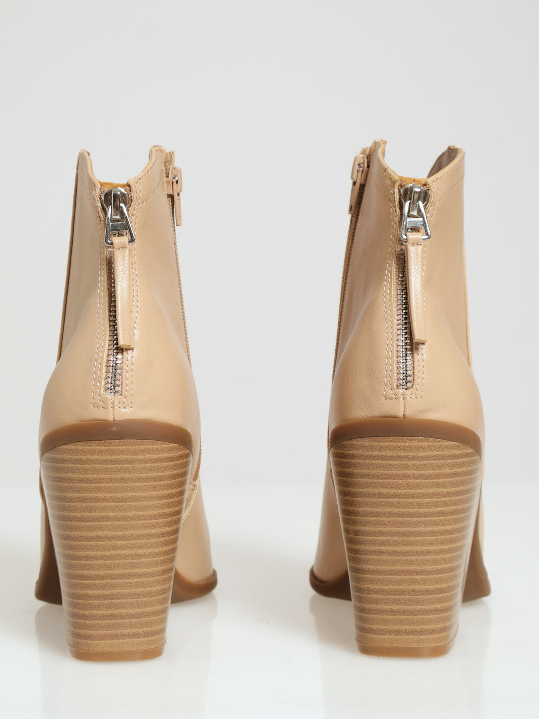 Austyn Block Heel Ankle Boot - Beige