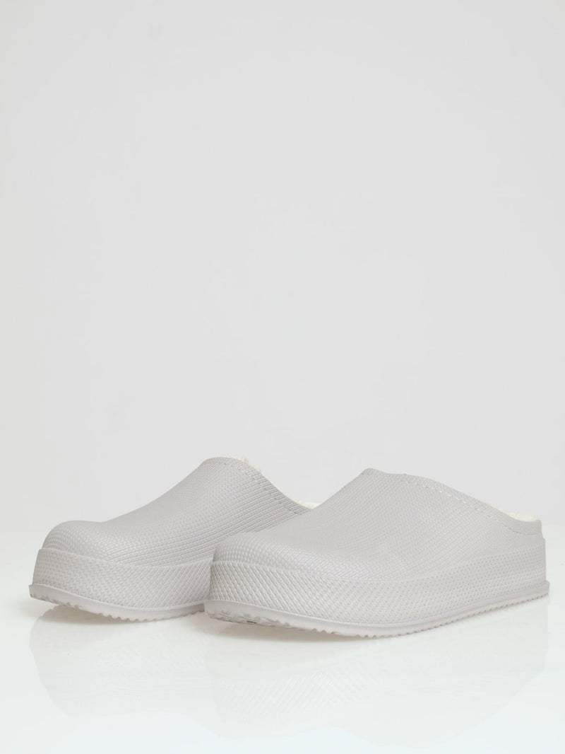 Lined Closed Toe Eva Clog - Grey