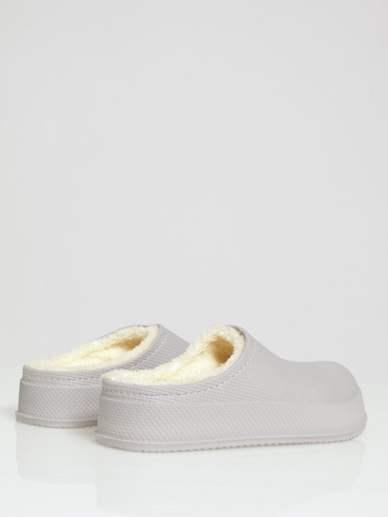 Lined Closed Toe Eva Clog - Grey
