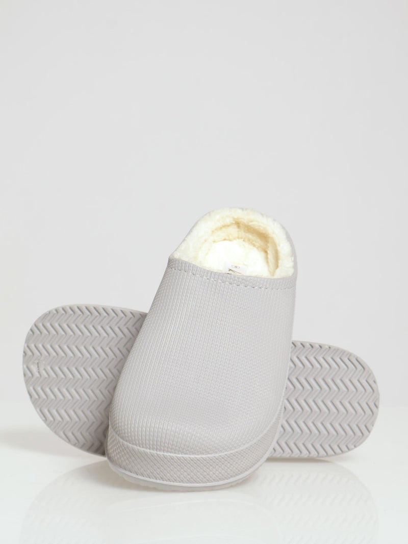 Lined Closed Toe Eva Clog - Grey