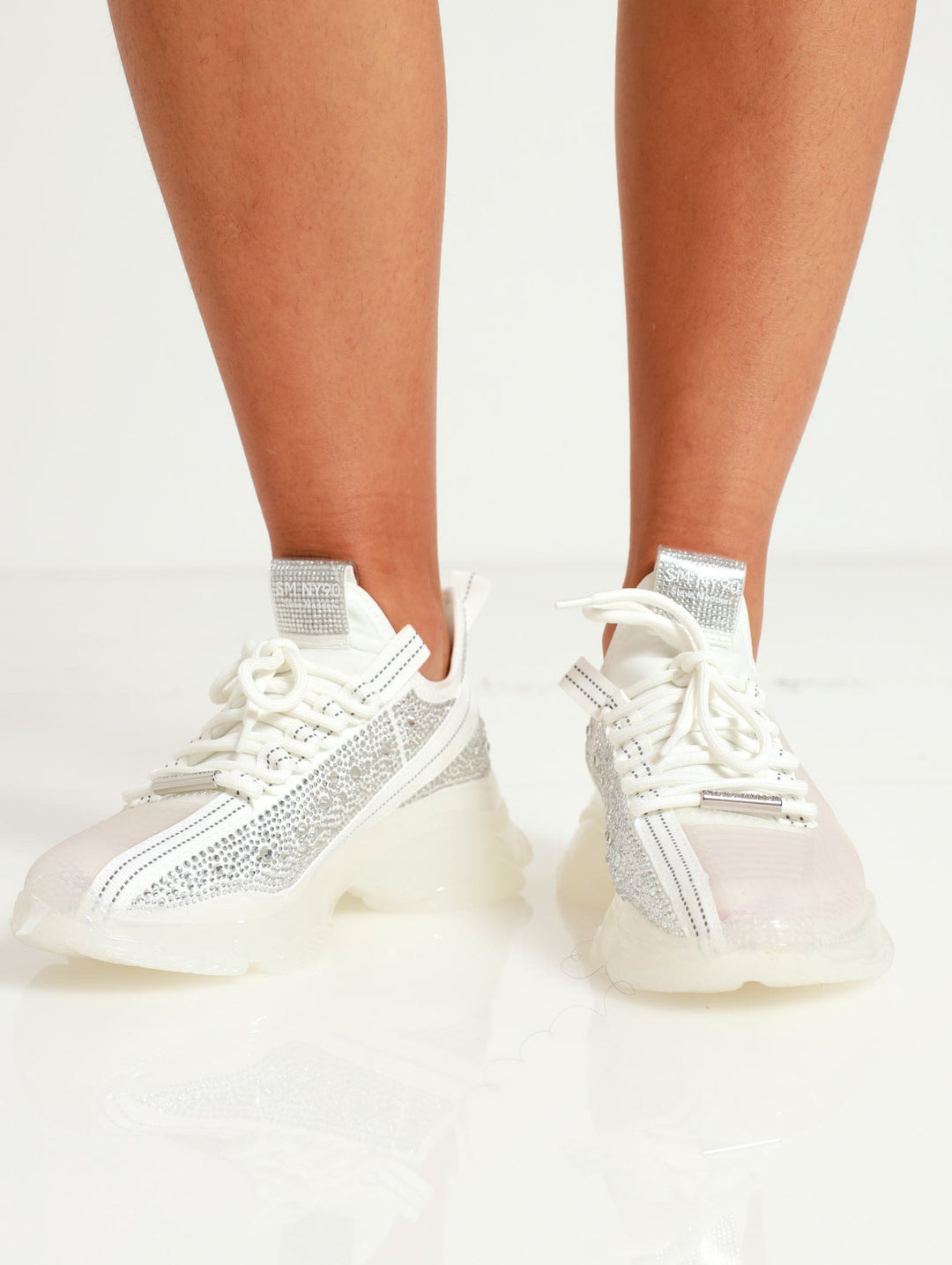 Mystere Knit Lace Up Chunky Sneaker - White