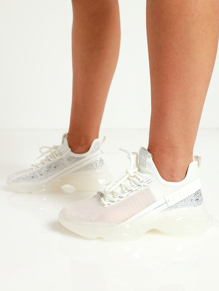 Mystere Knit Lace Up Chunky Sneaker - White