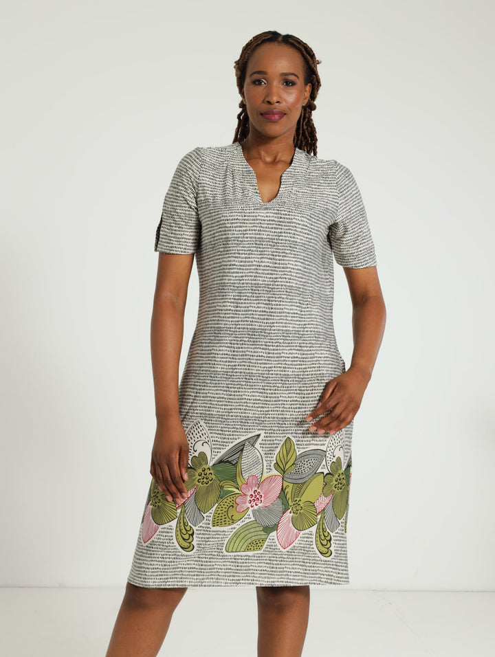 Knit Shift Dress - Brown