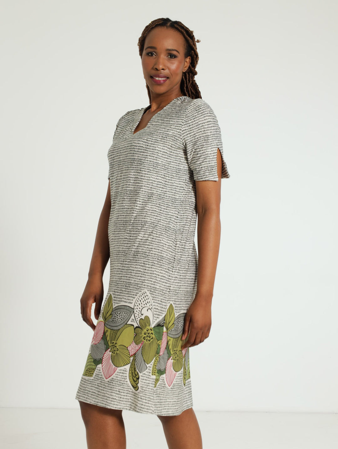 Knit Shift Dress - Brown