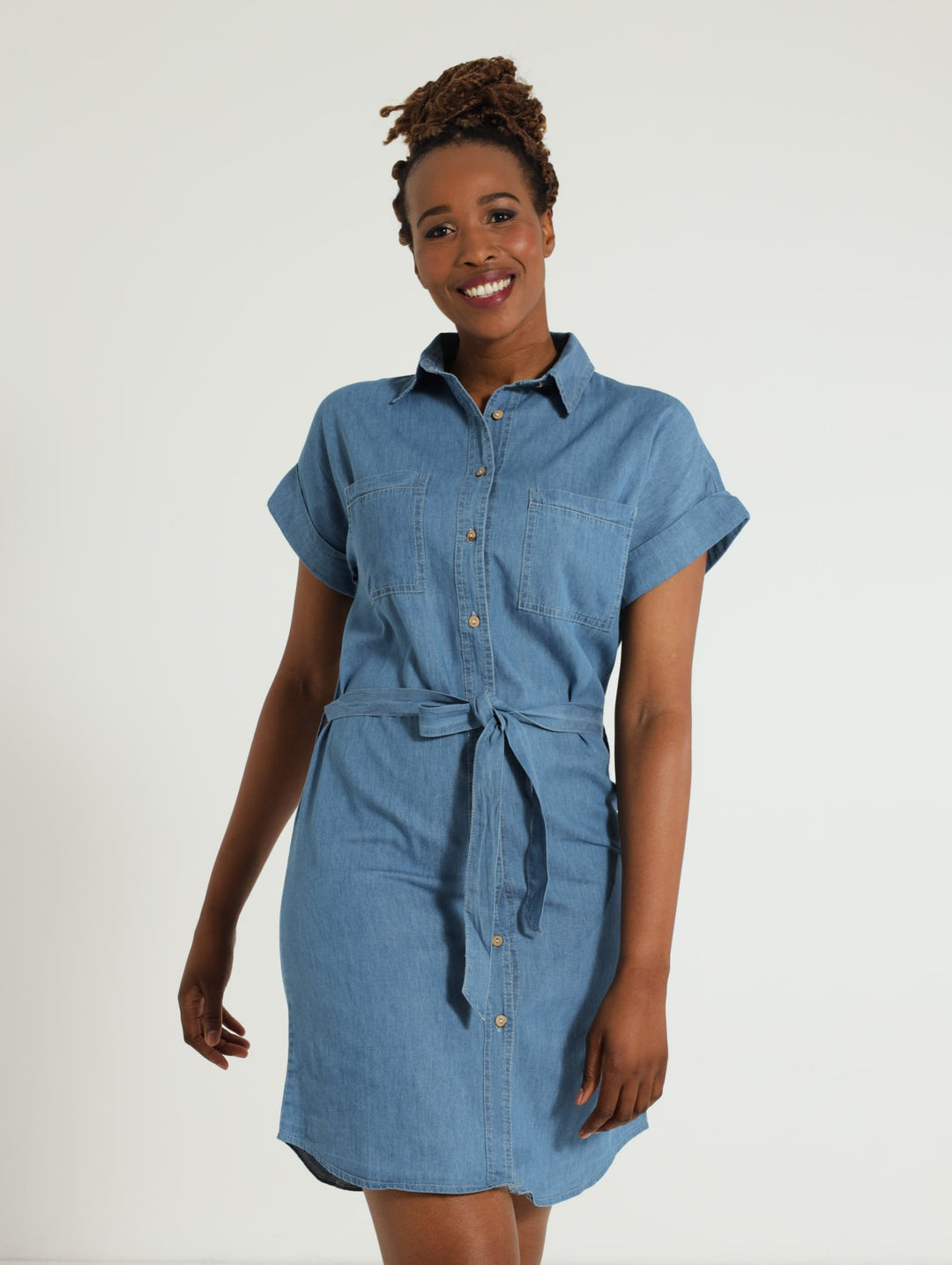 Denim Shirt Dress - Light Wash