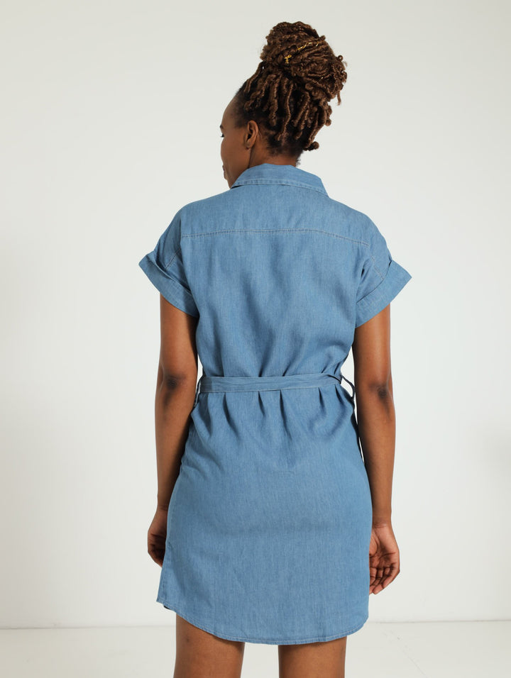 Denim Shirt Dress - Light Wash