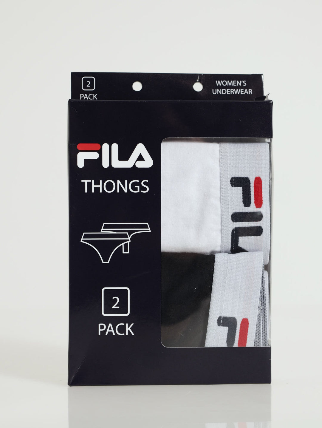 2 Pack Tia Thong - White/Black