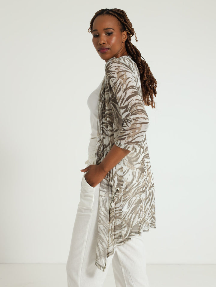 Mesh Waterfall Jacket - White