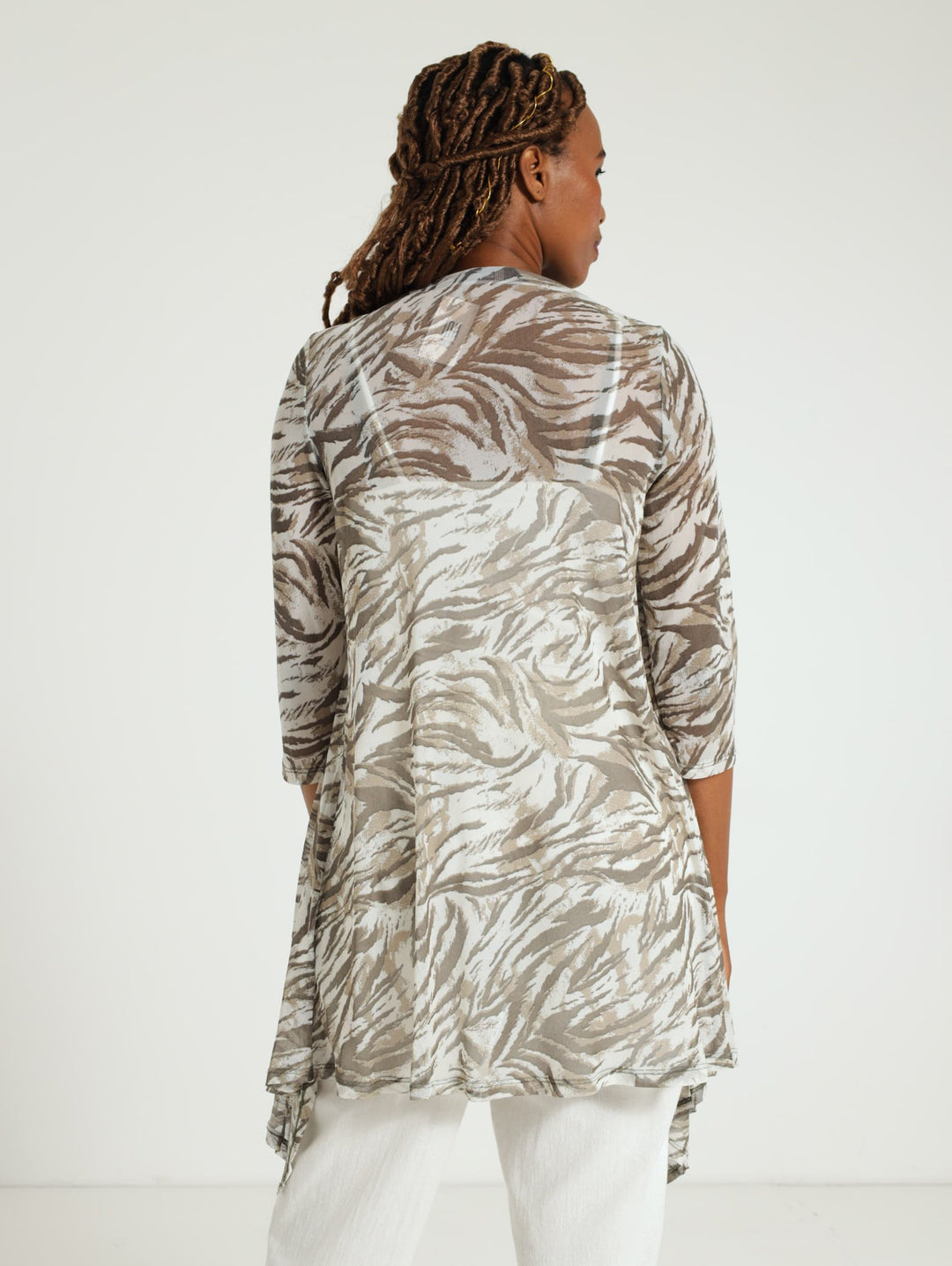 Mesh Waterfall Jacket - White