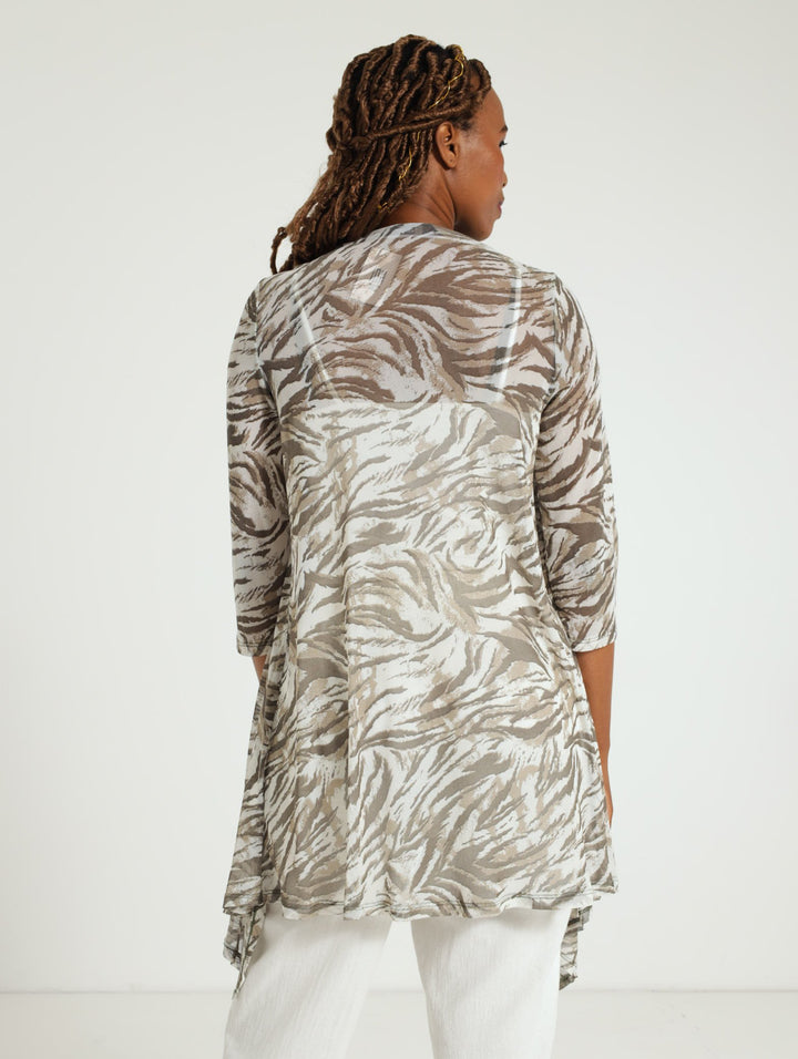 Mesh Waterfall Jacket - White