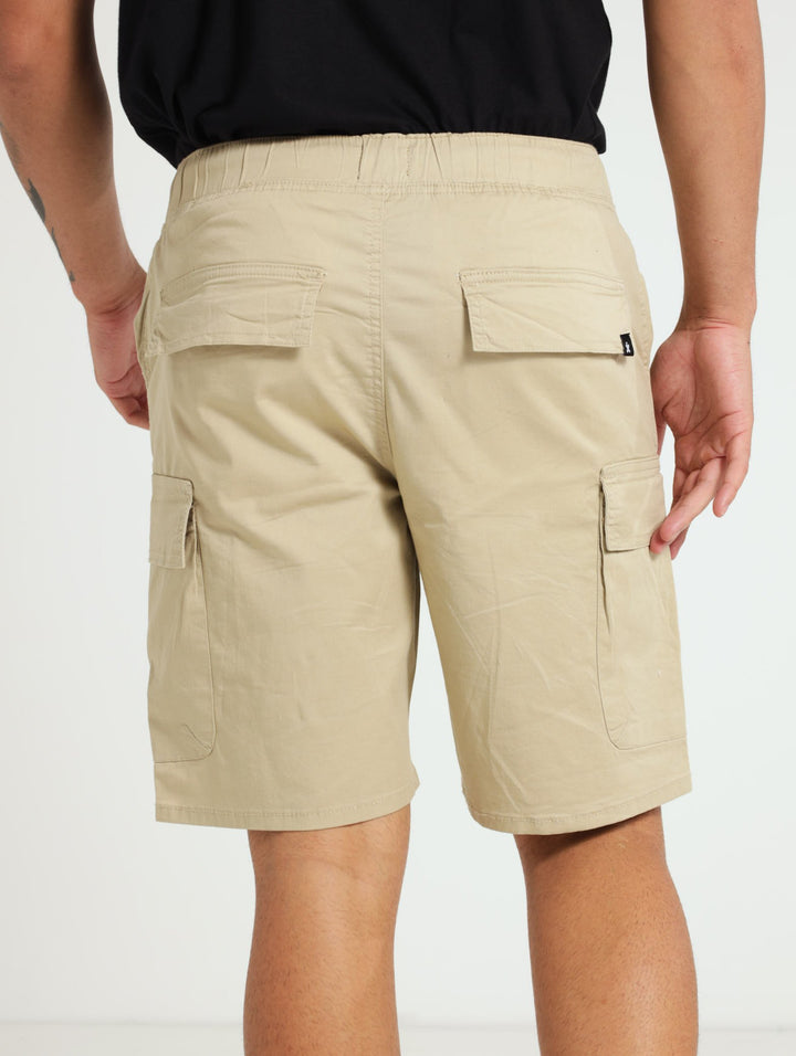 Basic Cargo Pull On Shorts - Stone