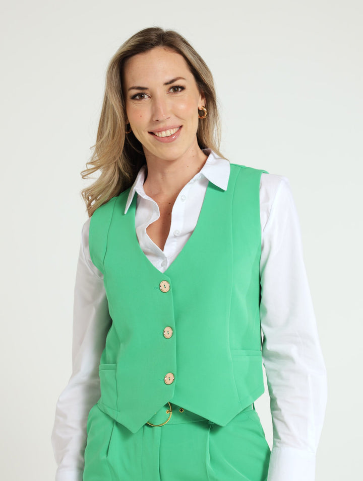 Panelled Waistcoat - Green