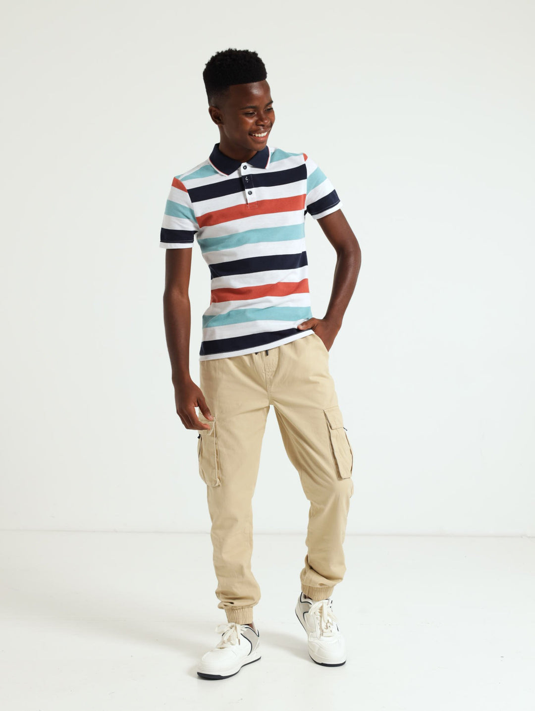 Boys Safari Cargo Pants - Stone