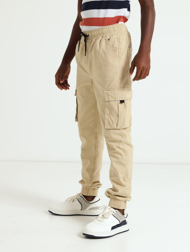 Boys Safari Cargo Pants - Stone