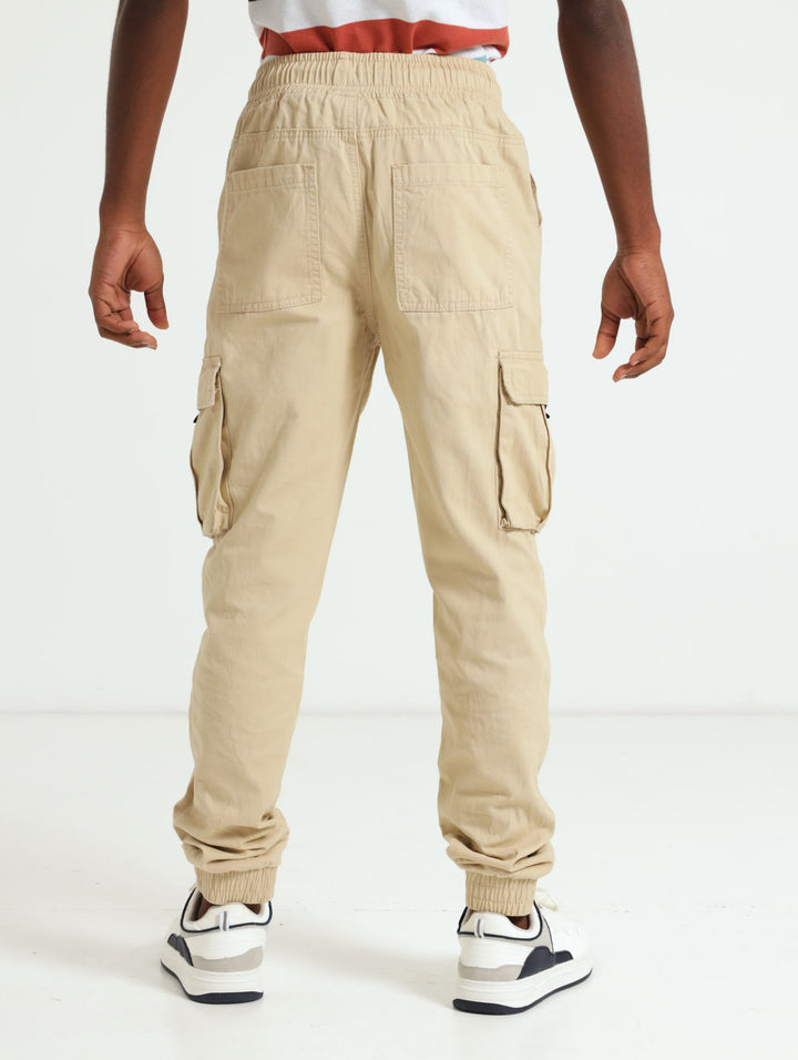 Boys Safari Cargo Pants - Stone