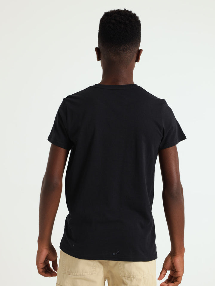 Boys Santa Flock Tee  - Black