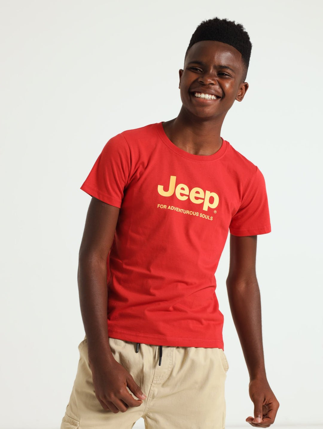 Boys Artisanal Buff Print Tee - Red