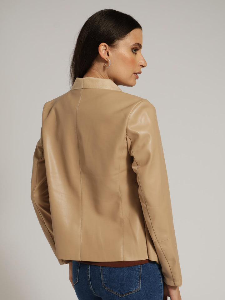 Pu Waterfall Jacket - Cream