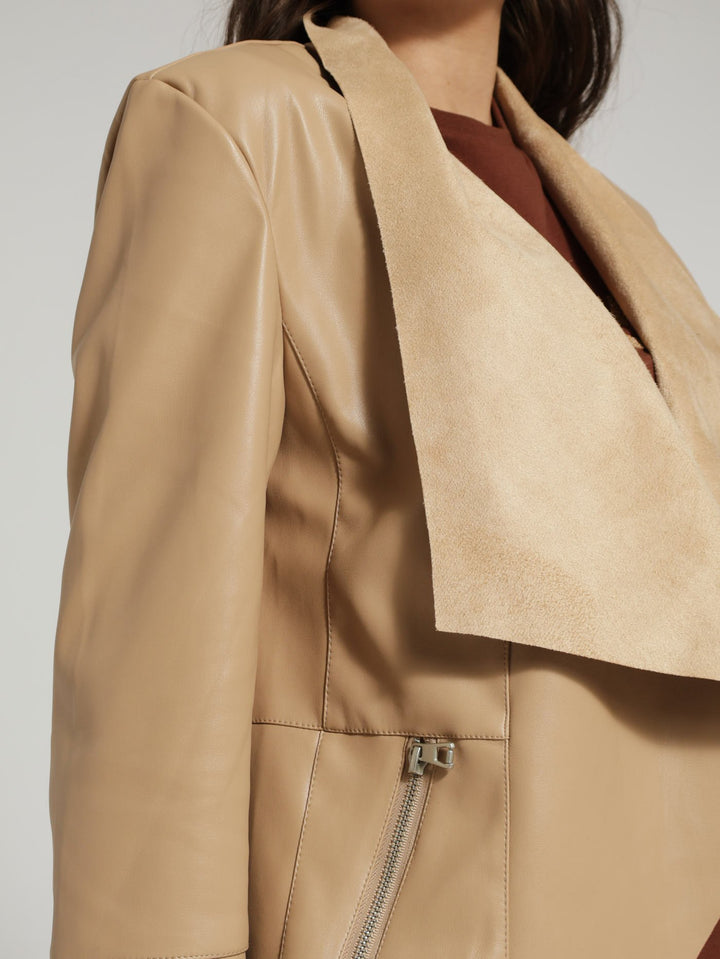 Pu Waterfall Jacket - Cream