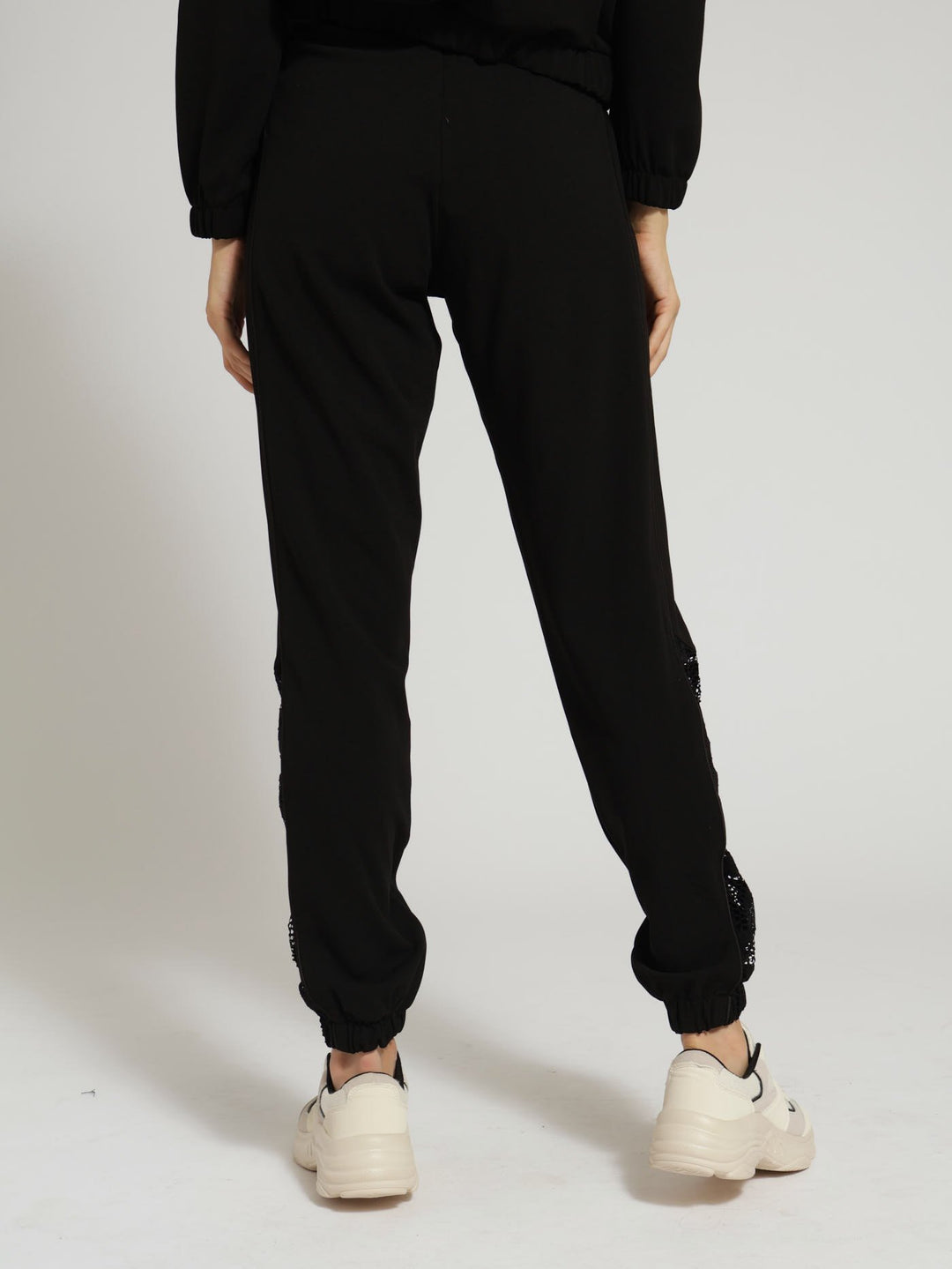 Tracksuit Pants With Branded Waistband - Black