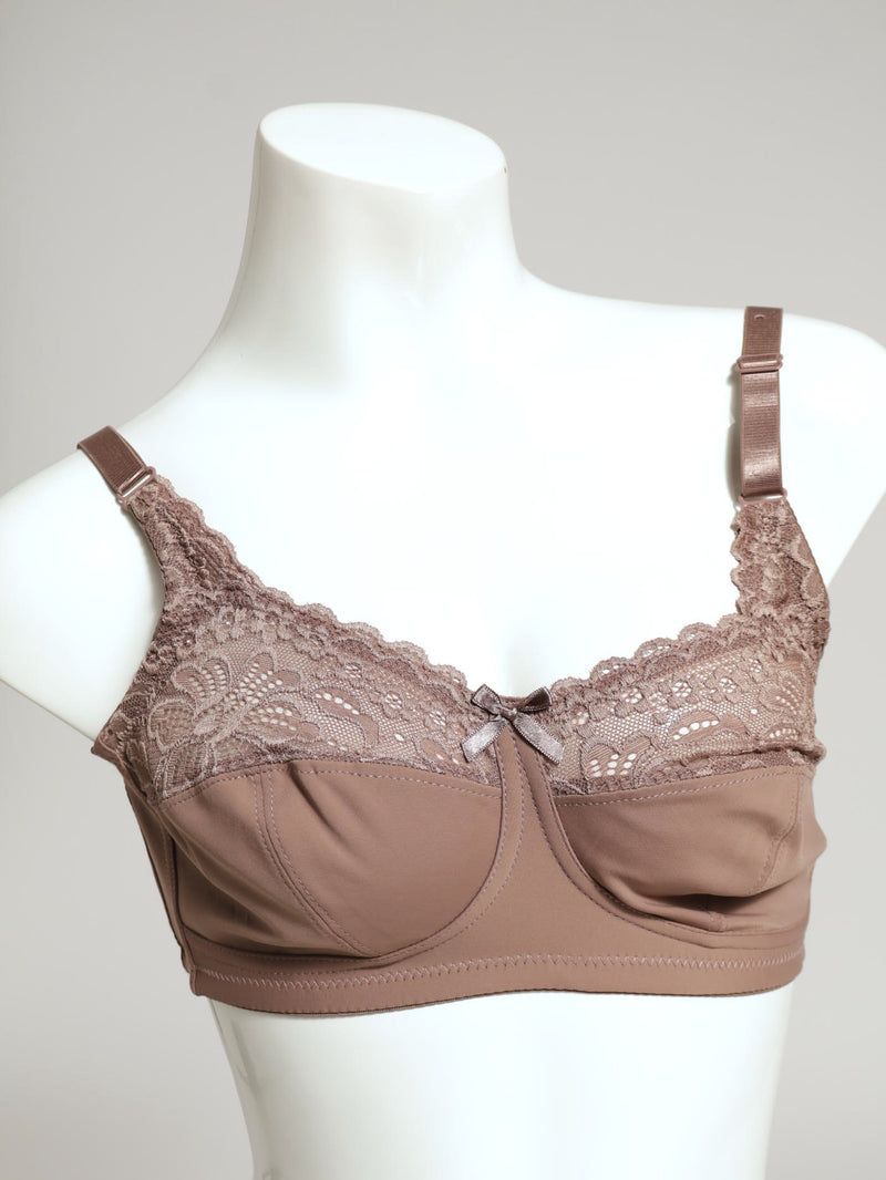2 Pack Lace Wireless Bra - Mocha/Black