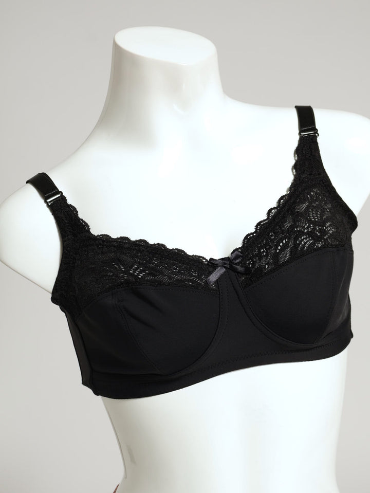 2 Pack Lace Wireless Bra - Mocha/Black