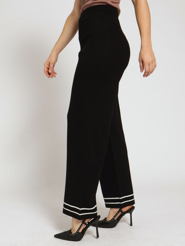 Wide Leg Pants - Black/White