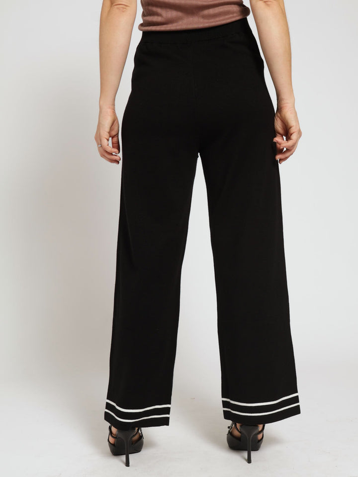 Wide Leg Pants - Black/White