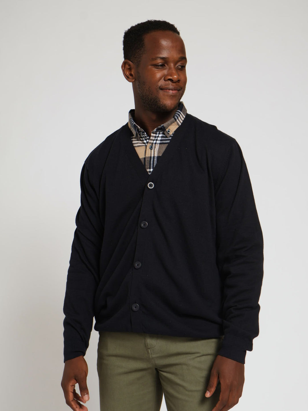 Cotton Cardigan - Navy