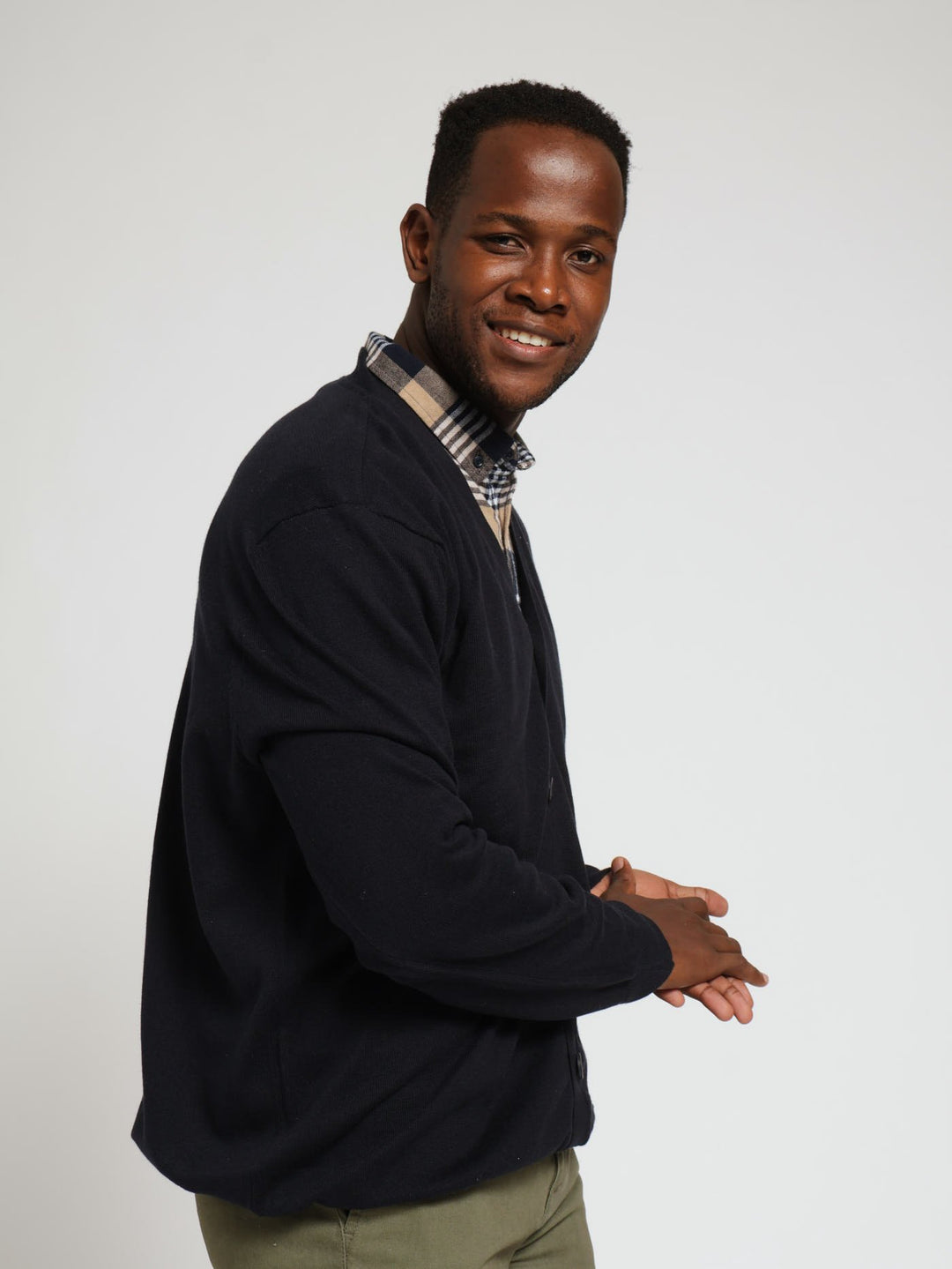 Cotton Cardigan - Navy