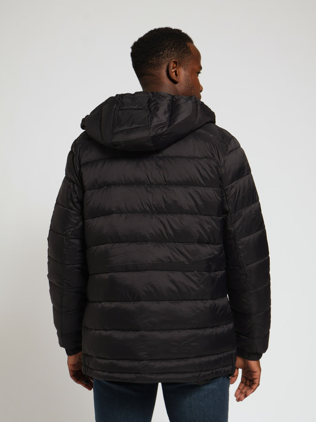 Hooded Puffer Jacket - Black