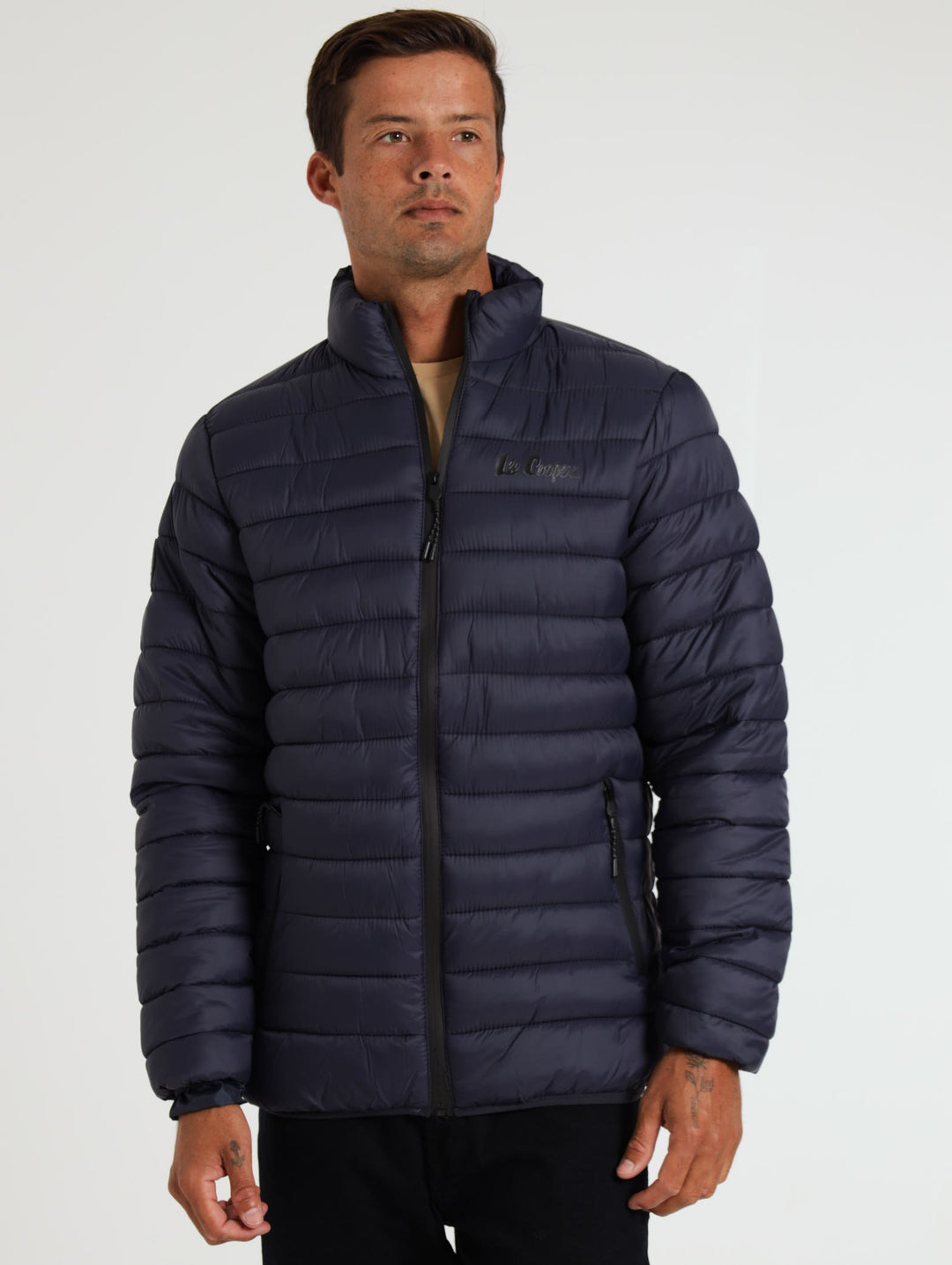 Puffer Jacket With Fluffy Inner - Navy