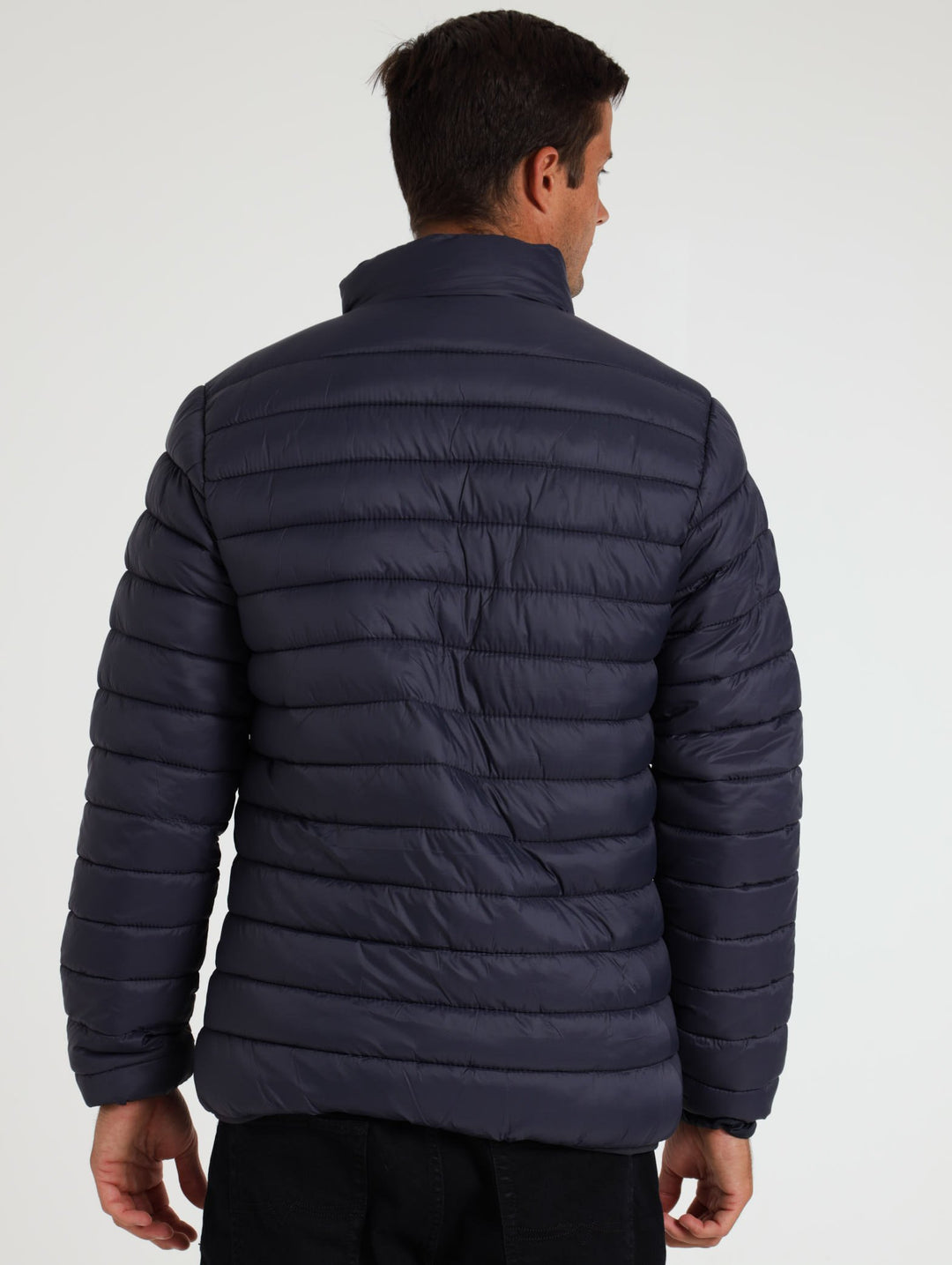 Puffer Jacket With Fluffy Inner - Navy