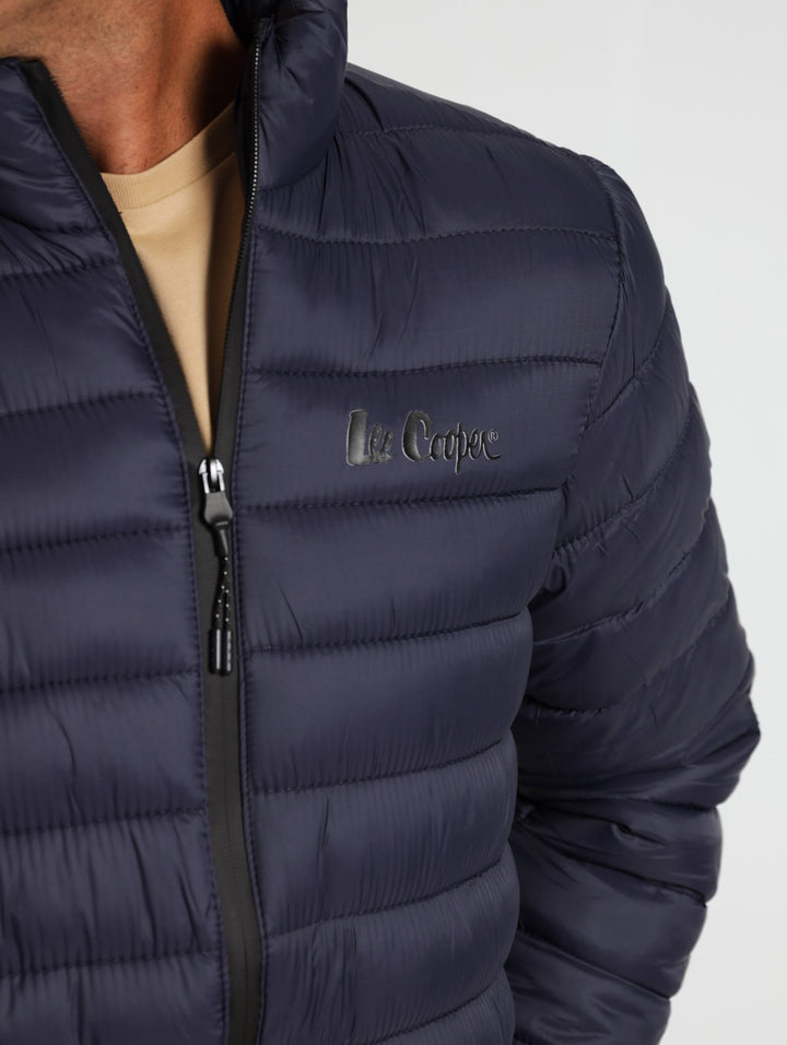 Puffer Jacket With Fluffy Inner - Navy