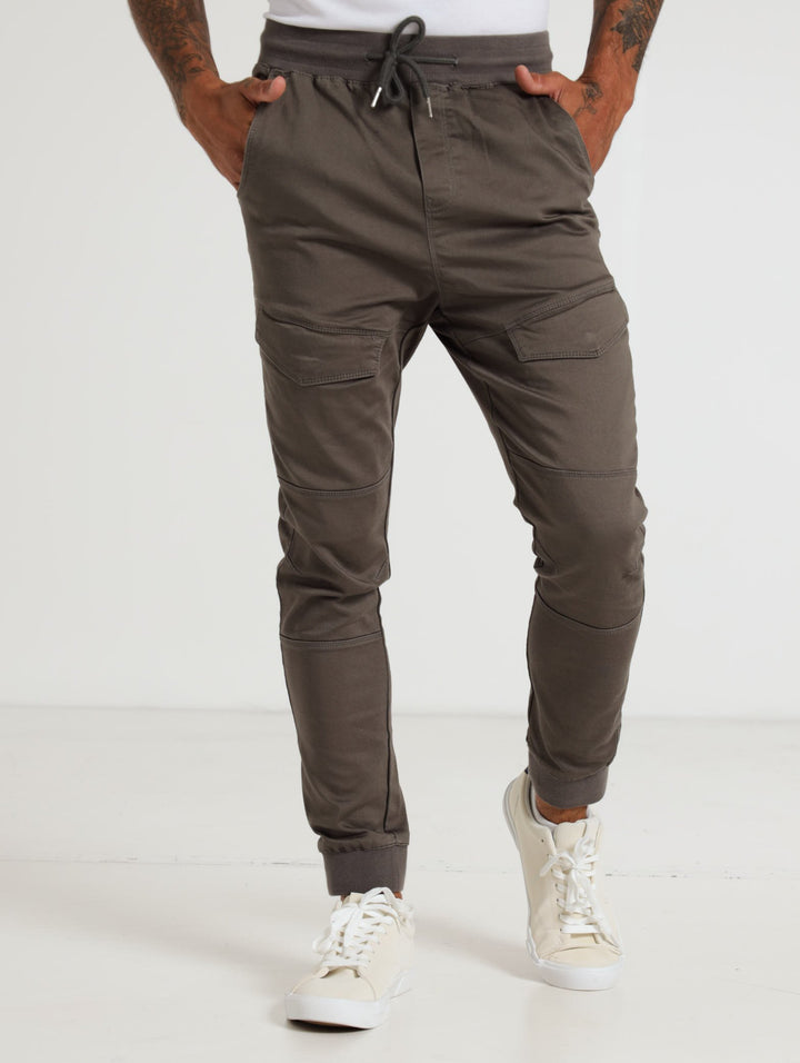 Soft Denim  Joggers - Olive