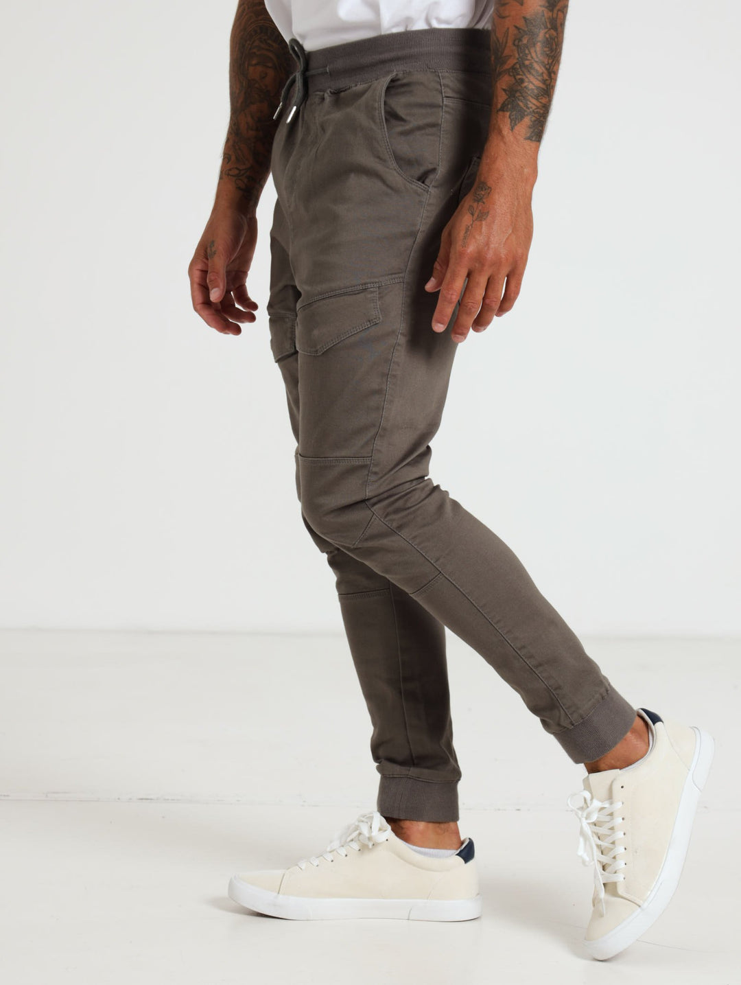Soft Denim  Joggers - Olive