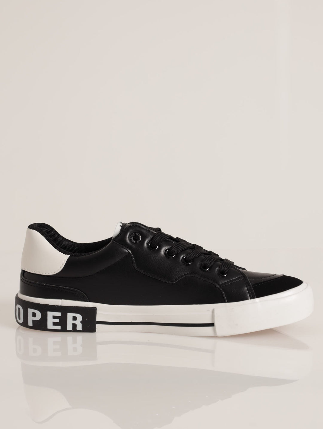 Branded Outsole Sneaker - Black/White