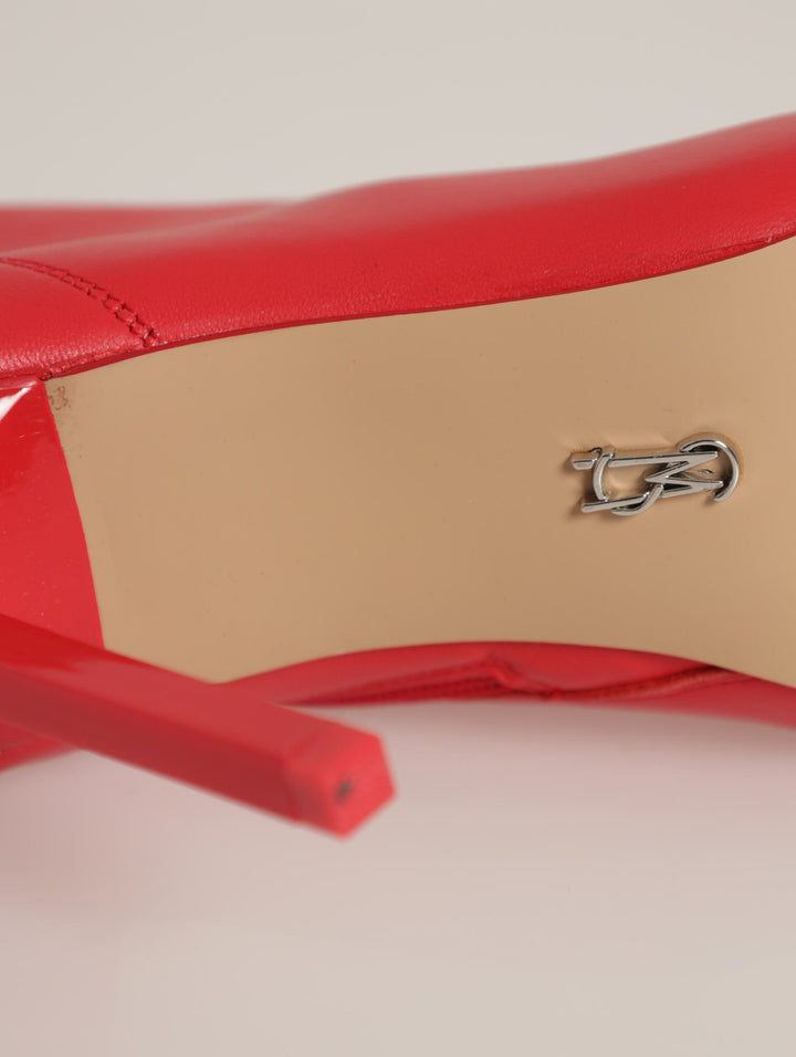 Elysia Leather Pointed Toe Stiletto Boot - Red