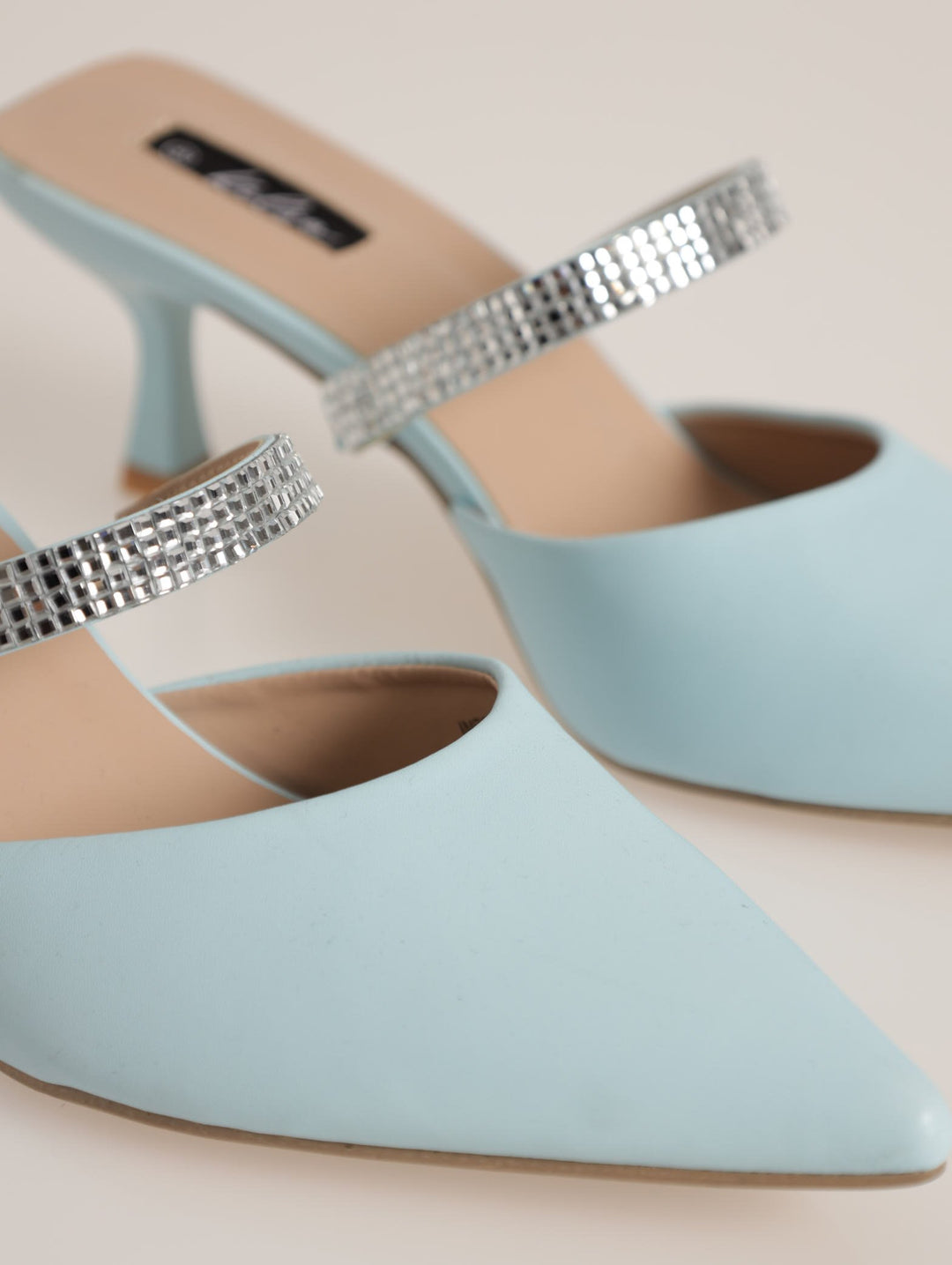 Push-In Pointed Kitten Heel - Light Blue