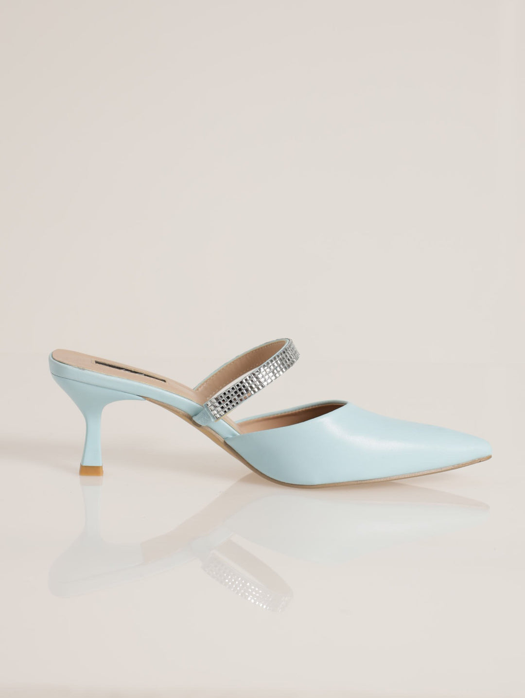 Push-In Pointed Kitten Heel - Light Blue