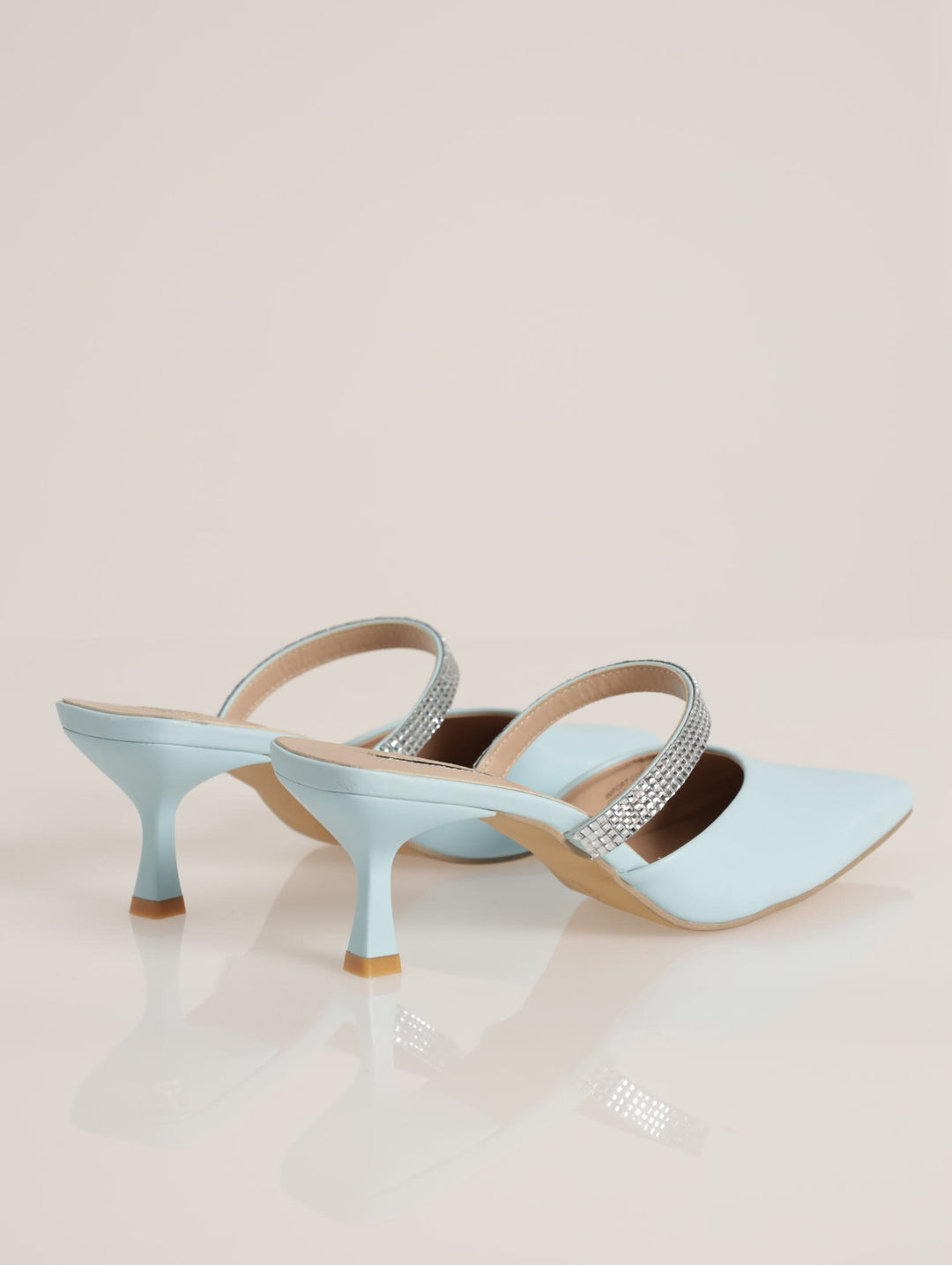 Push-In Pointed Kitten Heel - Light Blue