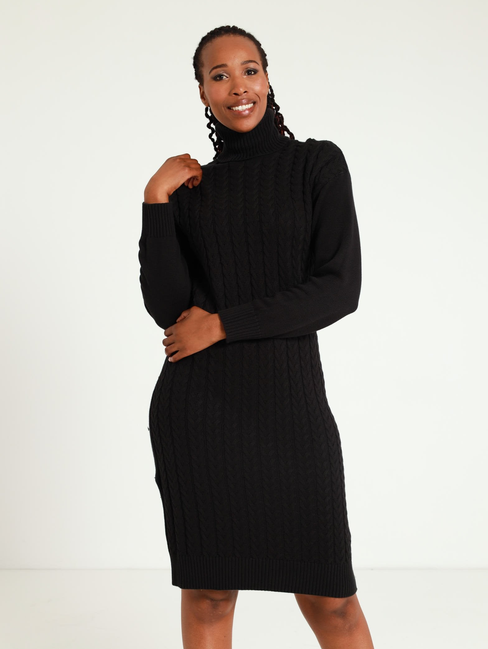 Polar Cable Maxi Tube Dress - Black – Edgars