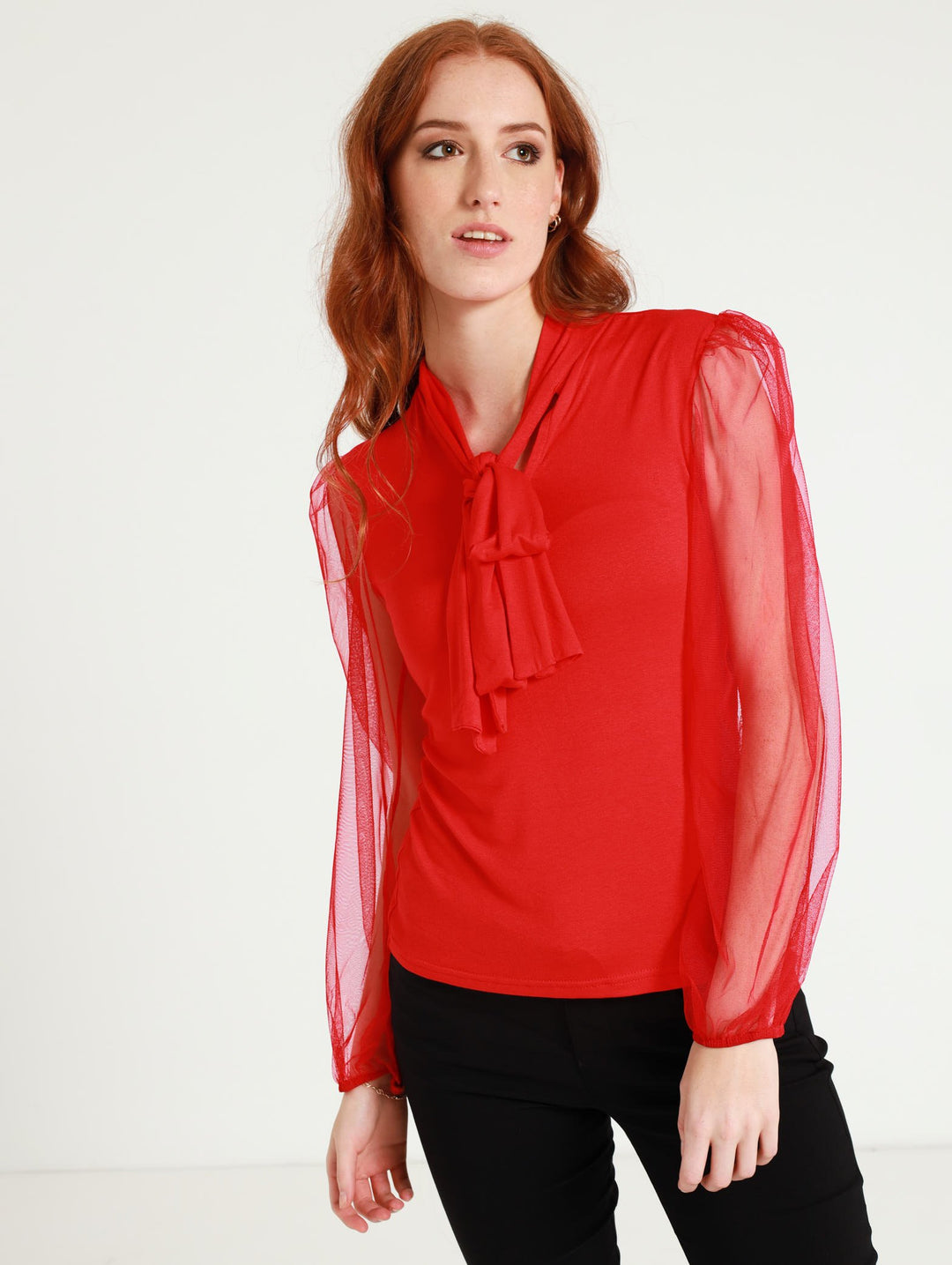Bow Blouse - Red